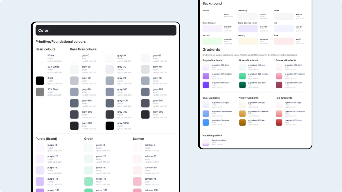 Colour foundations: brand purple, neutrals and semantic colour ramps